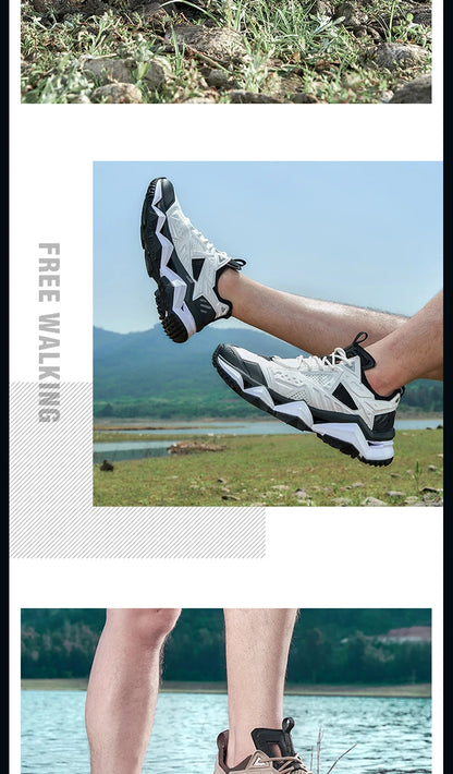 RAX Running Shoes Men & Women Outdoor Sport Breathable Lightweight Sneakers Air Mesh Upper Anti-Slip Natural Rubber Outsole