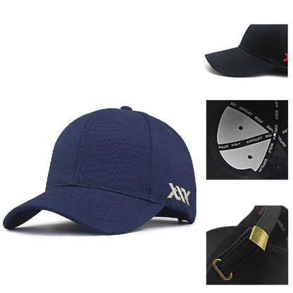 Baseballová čepice Big Head Plus Size, 100 % bavlna, vhodná pro muže i ženy, nastavitelná, čepice typu „dad hat“, nadměrná velikost 58–60 cm, 61–65 cm
