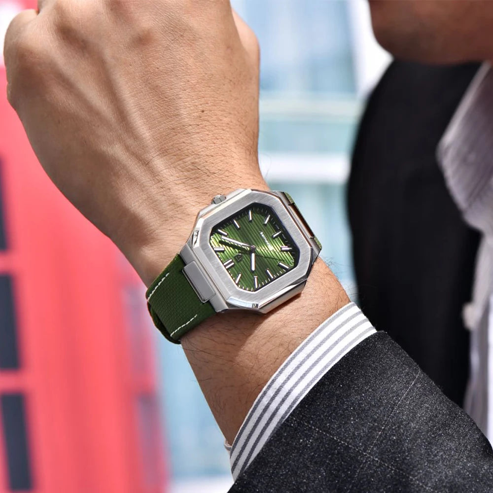 2026 Neue PAGANI DESIGN quadratische Luxus-Quarzuhr für Herren, AR-Saphirglas, japanisches Uhrwerk, leuchtende Herrenuhr, vollständig aus 316L-Edelstahl