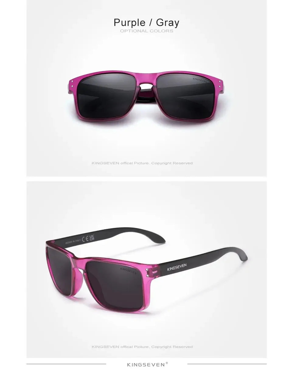 KINGSEVEN Obdélníkové retro polarizované sluneční brýle TR90 pro ženy a muže, cyklistické, UV400, horolezecké, s ochranou proti oslnění, outdoorové sportovní brýle