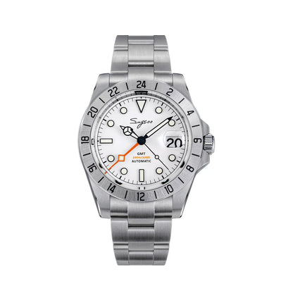 SEESTERN GMT Retro Watch for Men NH34 Automatic Movement Mechanical Wristwatches Sapphire Crystal Fine-tuning Pull Button S436