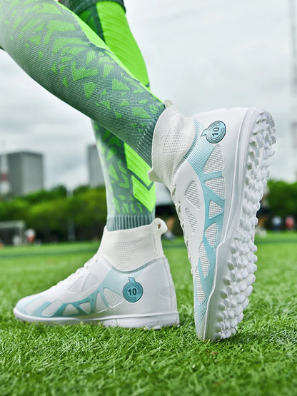 Professional Sports Football Shoes TF Broken Nail Teenagers Durable Wear Resisting Training Shoes Adult High-Tops Soccer Shoes