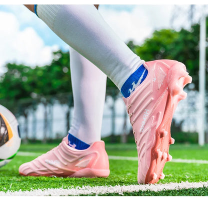 Chaussures de football Double Star Adult Youth AG : crampons antidérapants et résistants pour gazon artificiel et naturel, pour l'entraînement et les matchs, hommes et femmes
