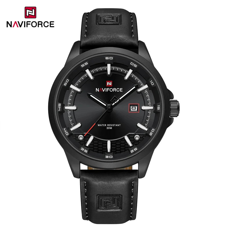Naviforce 9248 Top Brand New Sport Wristwatch Luxury Military Auto Date Leather Simple Quartz Original Male Clock