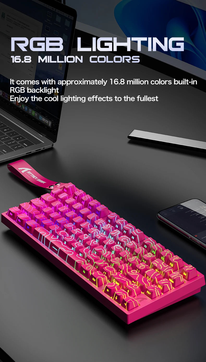 ATTACK SHARK R82HE High-Performance Magnetic Axis Keyboard, 8K Rate, 0.08ms Latency, 0.005mm RT Accuracy, 75% Layout, Five-Layer