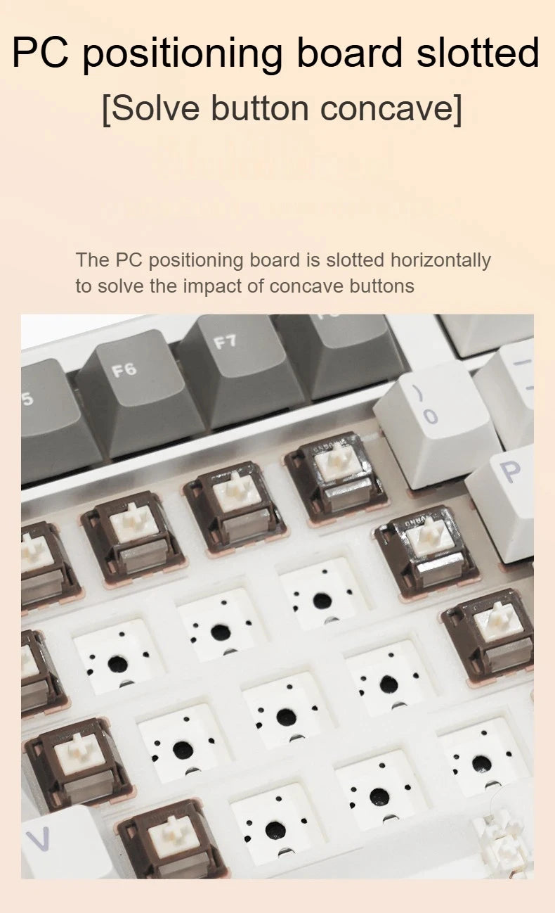 Tastiera meccanica AULA F108 PRO personalizzata layout 100%, retroilluminazione RGB, wireless Bluetooth, switch HiFi, tastiera gaming