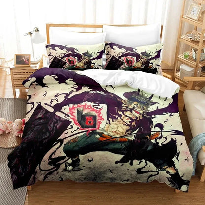 Black Clover Bedding Set Single Double Full Queen King Size Anime Duvet Cover Set For Adults Boys 2024 Quilt Cover Pillowcase