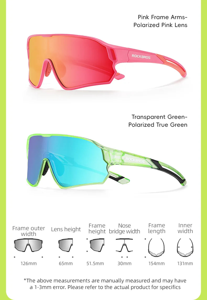 ROCKBROS Dětské polarizované fotochromatické cyklistické brýle s ochranou UV400, sluneční brýle pro outdoorové sporty, dětské brýle na horská kola (MTB)