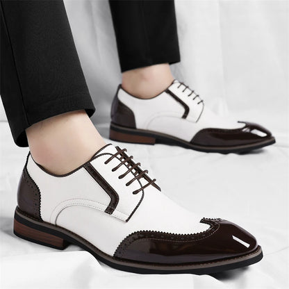 Scarpe Oxford da uomo in similpelle - Scarpe casual-formali - Scarpe da uomo per completo da lavoro - Scarpe Derby di nuova concezione - Scarpe da passeggio