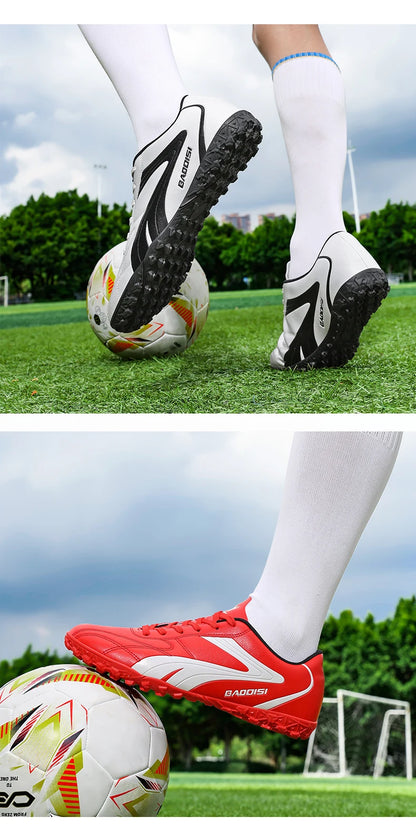Chaussures de football professionnelles pour hommes – Baskets de football pour adultes – Futsal en salle – Ultralégères – Antidérapantes – Résistantes à l’usure – Bottes de sport