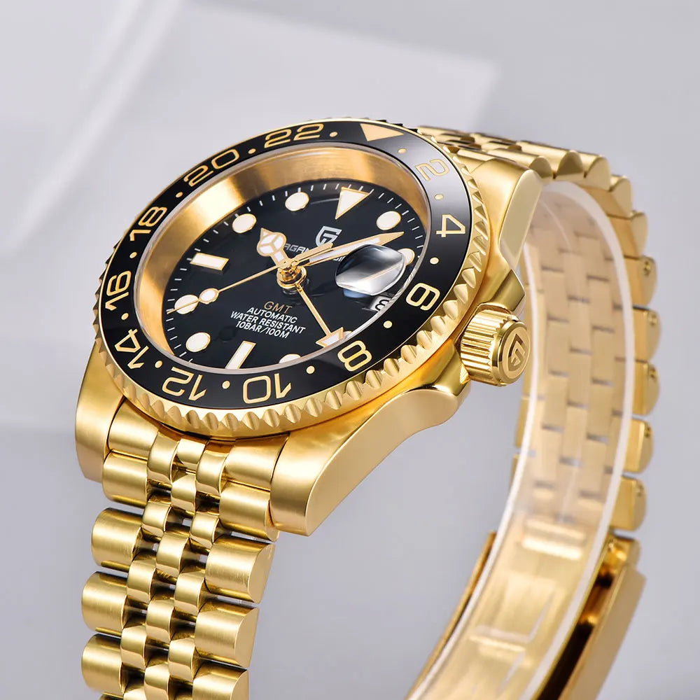 GMT Wristwatch PAGANI DESIGN Automatic Watch 40mm Mens Watch Top Brand Mechanical Watch 100M Waterproof Luminous Watches PD-1662