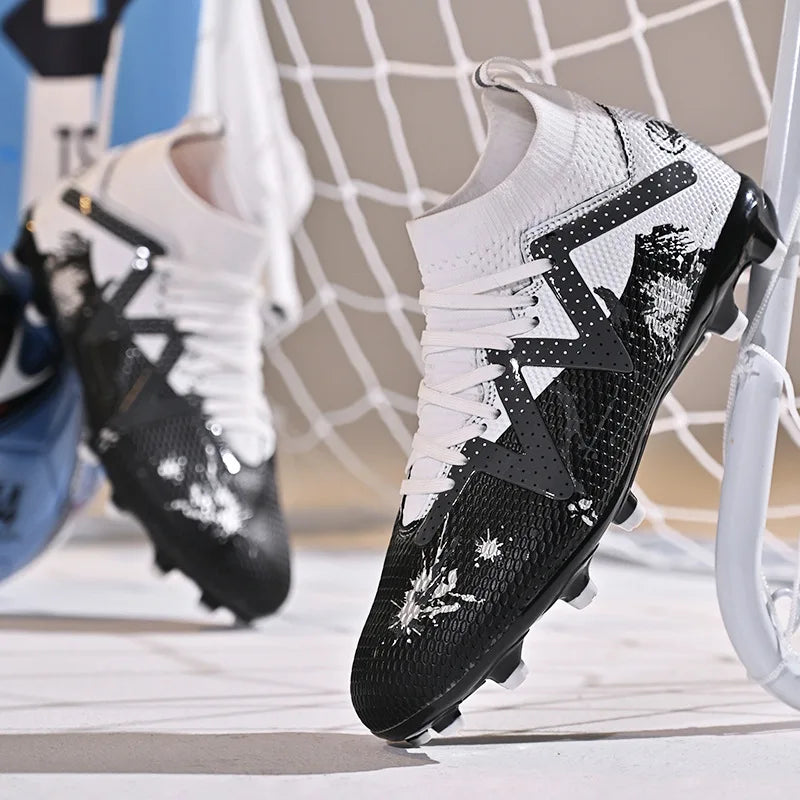 Chaussures de football pour homme, chaussures de sport professionnelles, crampons FG à crampons longs pour homme, chaussures de sport d'extérieur, chaussures d'entraînement, chaussures antidérapantes