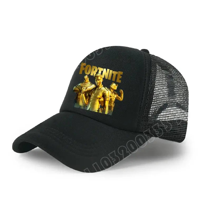Șapcă de baseball Fortnite cu imprimeu de joc în stil desen animat, pălărie de vară pentru copii din plasă respirabilă, șapcă reglabilă cu cozoroc, cadou de ziua de naștere pentru copii