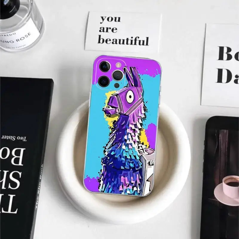 Cartoon B-Battle-R-Royales-F-FortniteS for iPhone 17 16 15 14 13 12 11 Pro Max Plus Transparent Soft TPU Phone Cover