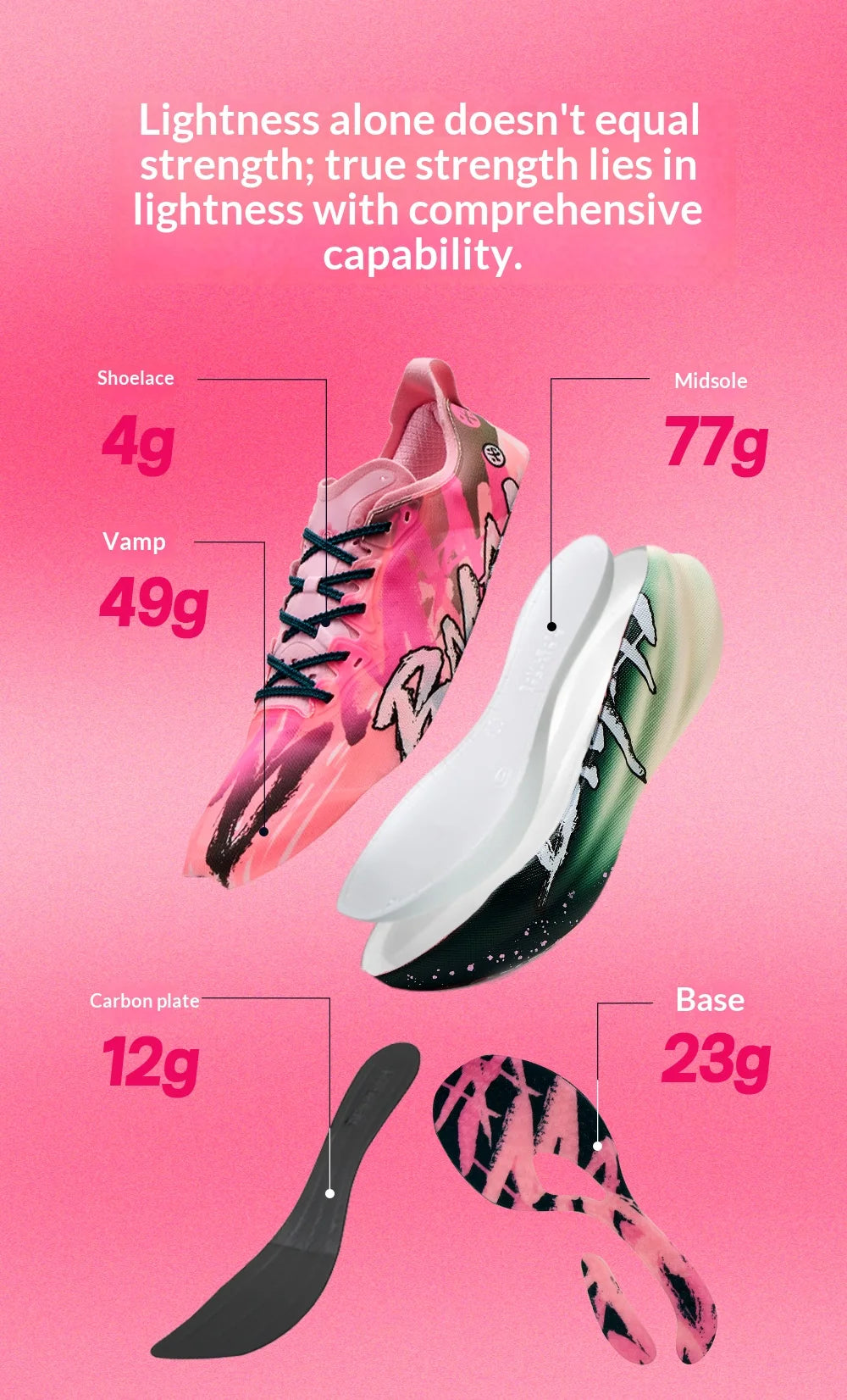 Chaussures de course à pied BMAI 42 km Marathon pour homme et femme – Baskets de luxe à semelle en carbone pour femme – Baskets amortissantes – Chaussures de sport respirantes pour homme