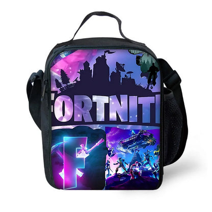Borsa termica Classic Game Fortnites per bambini, capiente, per ragazzi, ragazze e studenti, ideale per picnic all’aperto, riutilizzabile come lunch box isotermico