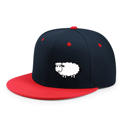 Unisex-Baseballkappe mit verstellbarem Riemen – Streetstyle-Kappe mit flachem Schirm und Schafsmuster – Lässige, vielseitige und personalisierbare Kappe
