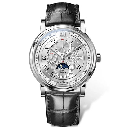 BORMAN BM3868 New 40mm Luxury Men Automatic Mechanical Men's Watches Sapphire Multi-function Waterproof Moon Phase Clocks