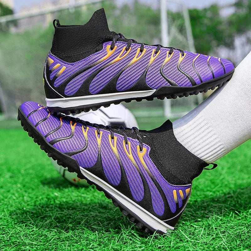 Men Soccer Shoes Sport FG/TF Outdoor Football Boots Training Boys Match Non Slip Long Spikes Cleats Indoor Futsal Comfortable