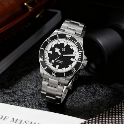 Watchdives WD1969 PRO Men Quartz Watch Sapphire Crystal Luminous Waterproof VH31Sweep Seconds Movement Stainless Steel Watches