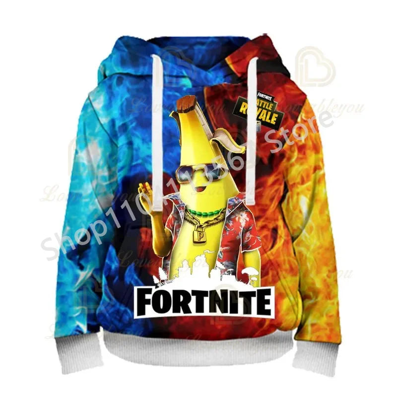 Llama Battle Royale Fortnite Hoodies, 3D Printed Sweatshirts for Men, Women, and Children, Boys and Girls Streetwear Pullover, Green Tops
