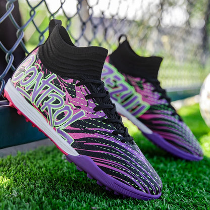 New Men Football Boots Cleats Sneakers High-top High-quality Soccer Shoes Non-Slip Futsal Grass Match Indoor Hot-selling FG/TF