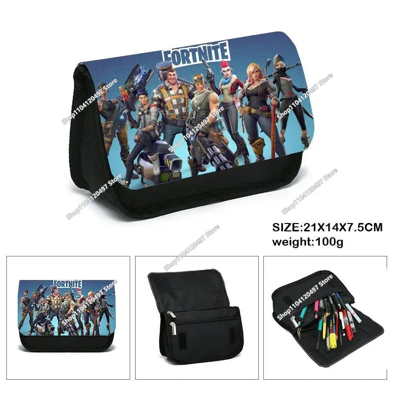 3pcs/set Fortnite Game Backpack Anime Cartoon Large Capacity Student Shcool Bags Pencil Bag Kawaii Lunch Bag Birthday Gifts