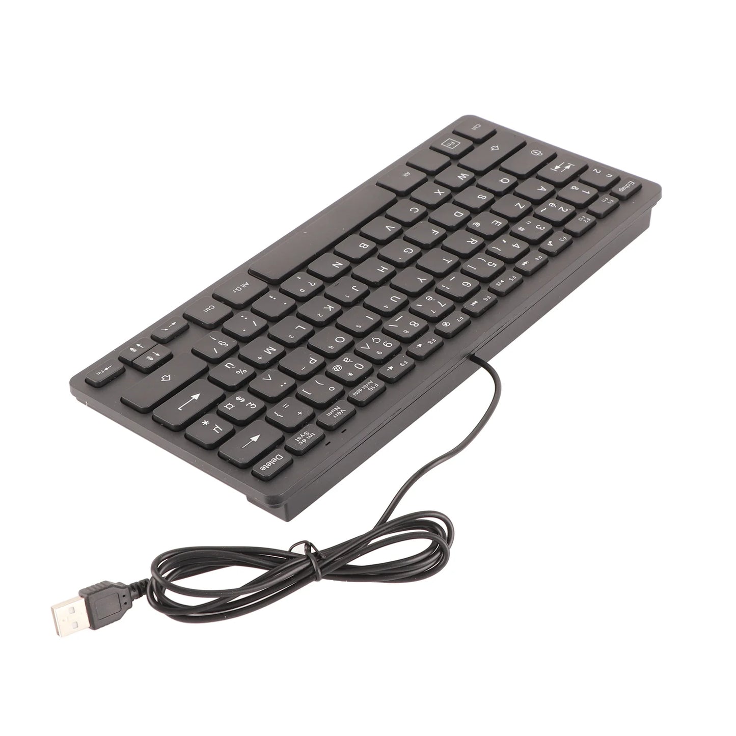 Tastiera meccanica cablata USB 78 tasti russo francese tedesco, design ergonomico, ultrafine, mini e resistente, per PC e laptop