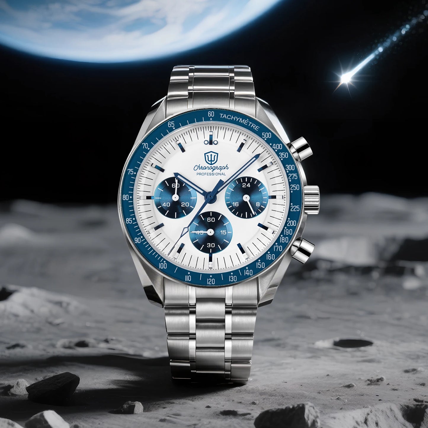 Watchdives New Wd1863 Quartz Men Watch VK63 Chronograph Bubble Sapphire Waterproof 39Mm Steel Top Brand Luxury Business Watch