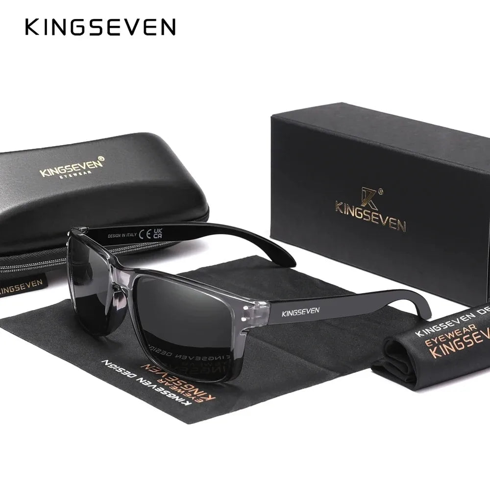 KINGSEVEN Obdélníkové retro polarizované sluneční brýle TR90 pro ženy a muže, cyklistické, UV400, horolezecké, s ochranou proti oslnění, outdoorové sportovní brýle