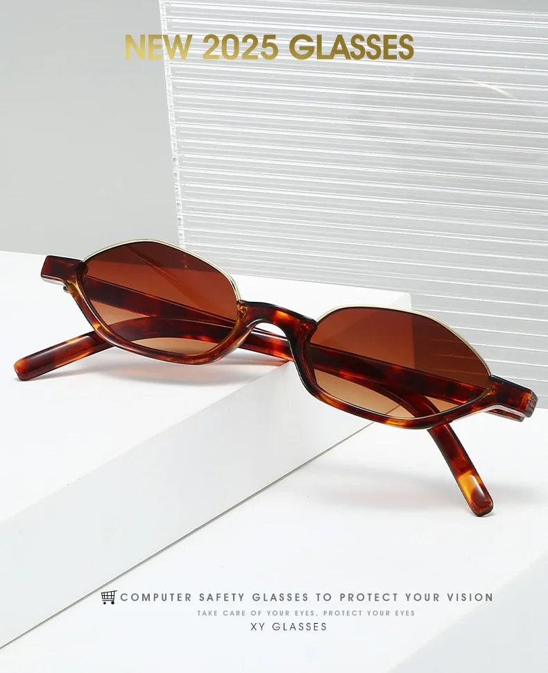 Dámské malé sluneční brýle Half Frame Designer ve stylu „cat eye“ s ochranou UV400 – značka