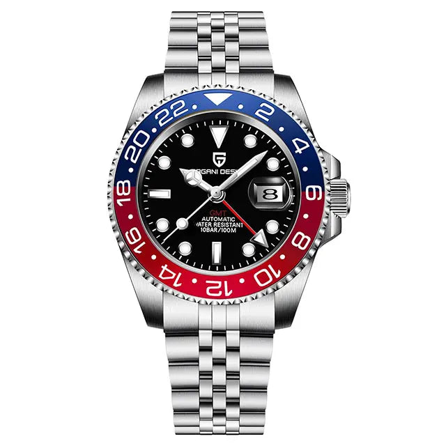 Man Watch PAGANI DESIGN GMT Men Mechanical WristWatch Luxury Sapphire Glass Waterproof 40mm Automatic Watch for Men Reloj Hombre