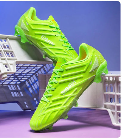 Chaussures de football Double Star Adult Youth AG : crampons antidérapants et résistants pour gazon artificiel et naturel, pour l'entraînement et les matchs, hommes et femmes