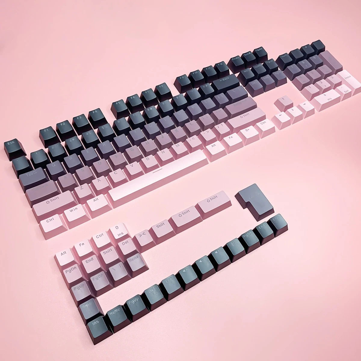 130 Keys Gradient Lucky Red RGB Backlit Shine Through Keycaps OEM Profile Double Shot PBT Keycaps for MX Switches Gamer Keyboard
