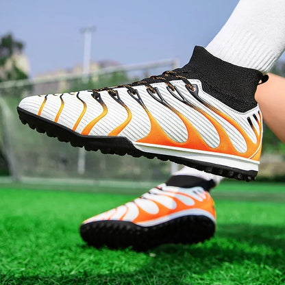 Men Match Football Boots Sport Training Long Spikes FG/TF Boys Cleats Outdoor Soccer Shoes Non Slip Indoor Futsal Comfortable