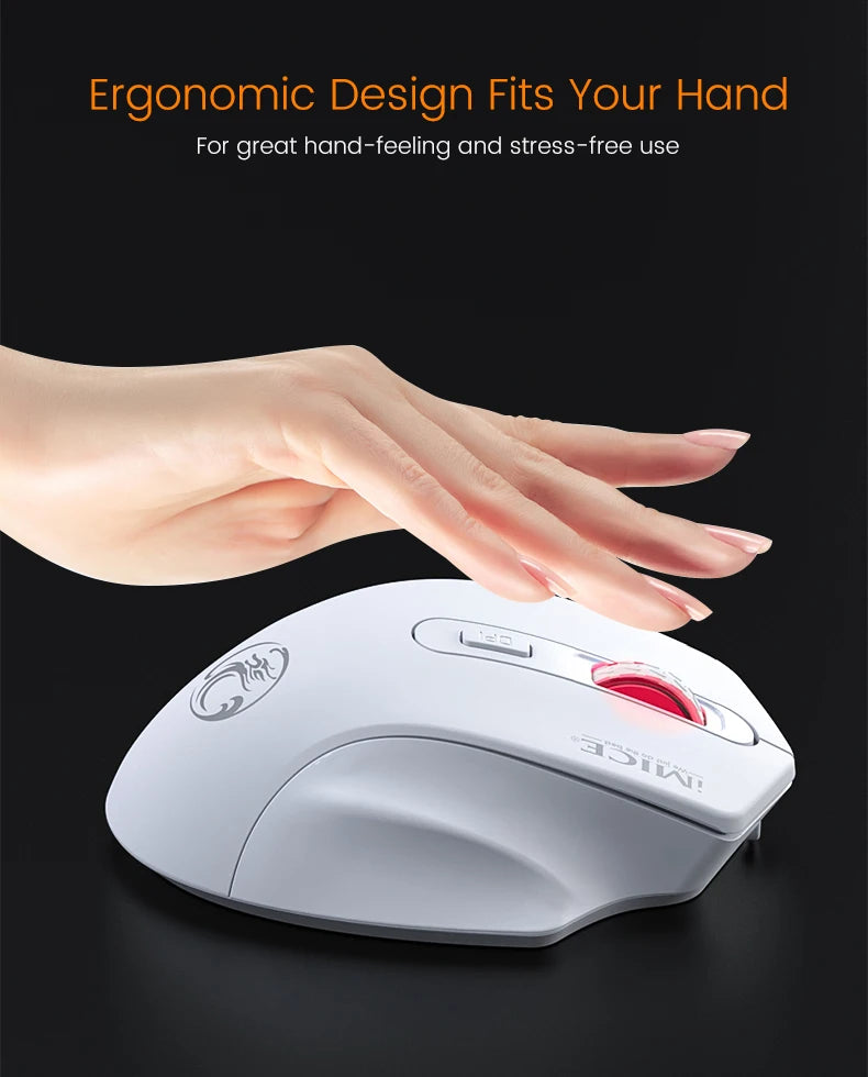 Silent Rechargeable 1600 DPI Adjustable 2.4GHz Wireless Connection Mouse Quiet Click For Office Use Compatible Wiht PC Laptop