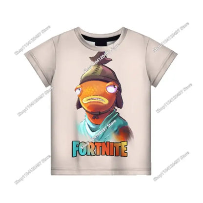 Anime Fortnite T-Shirts Girl Clothing T Shirt Boys White Cartoon Tees Baby Summer Shirts Cute Printed Tops Costume