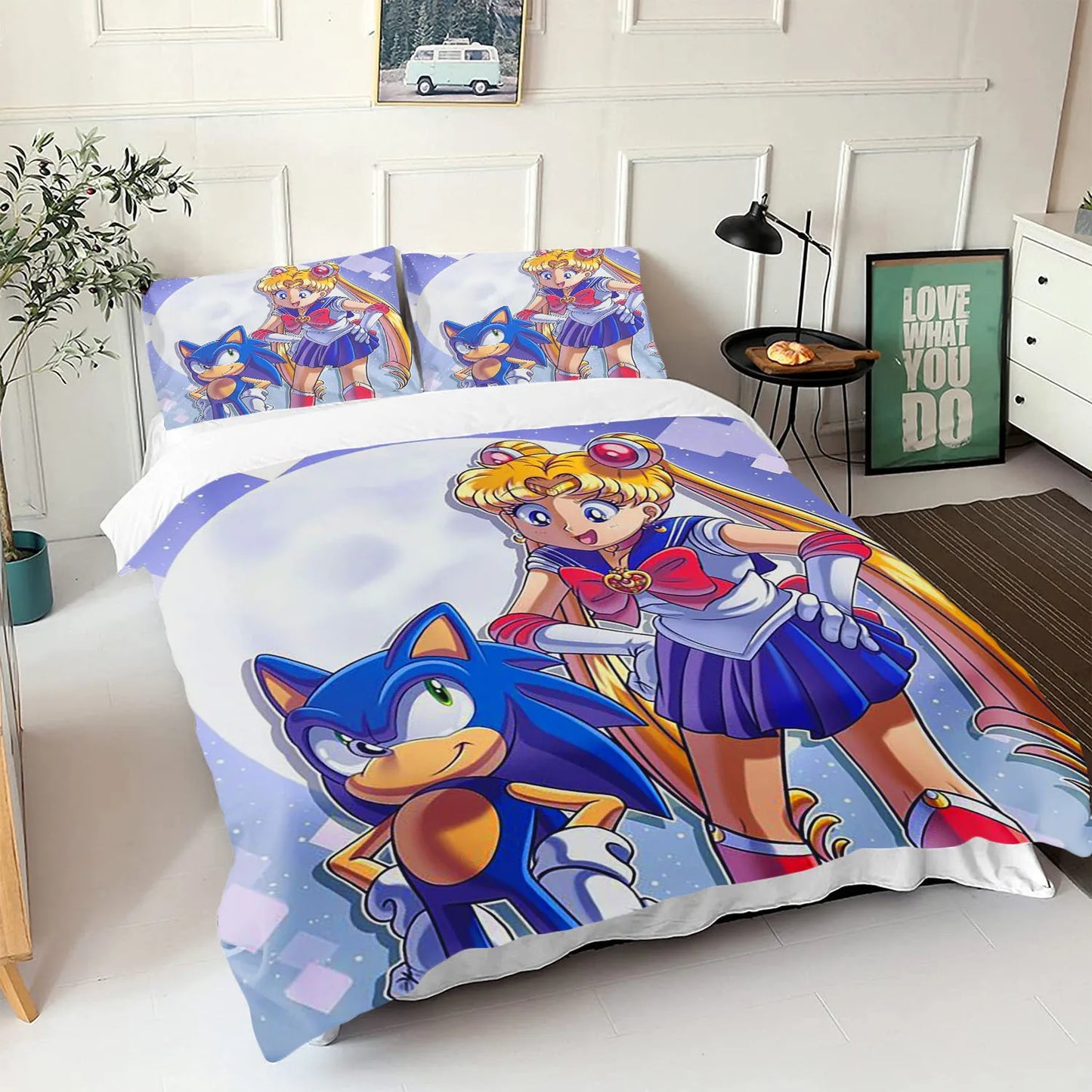 The Movie hedgehogs Boy Bedding Set Anime Digital Cartoon Sonics Duvet Cover Comforter Bed Youth Kids Girl Boys Gift