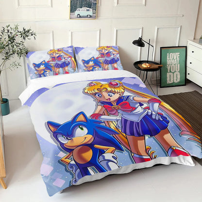 The Movie hedgehogs Boy Bedding Set Anime Digital Cartoon Sonics Duvet Cover Comforter Bed Youth Kids Girl Boys Gift