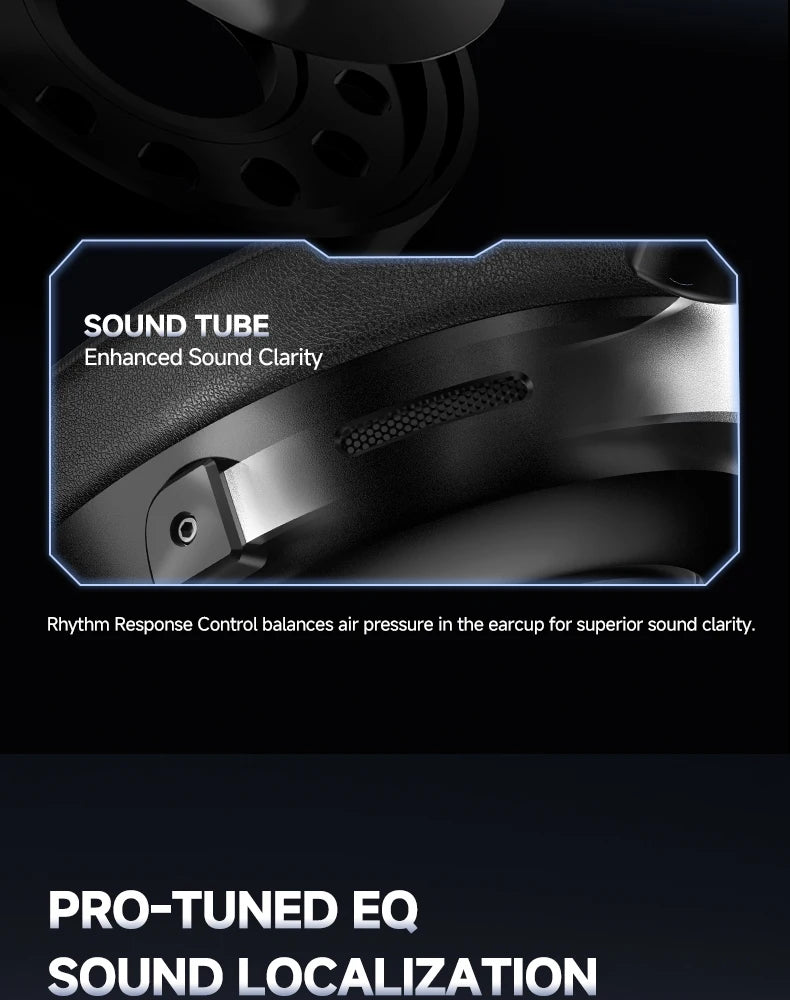 HaaYot Professional Wireless Gaming Bluetooth 6.0 Headset,7.1 Virtual Surround Sound,Low Latency 15ms for PC,PS5,Mobile,Switch