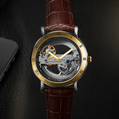 Watch Men Automatic Watch Luxury Watch Man Mechanical Wristwatch Skeleton Design Waterproof Leather Strap Male Watch Reloj Hombr