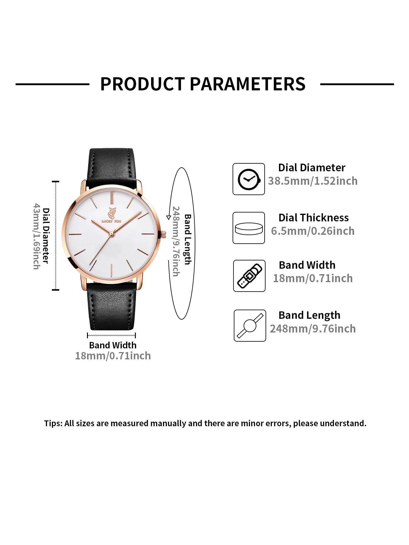 LUCKY FOX Classic Luxury Men Watch Simple Casual Men and Women Round Large Dial Quartz Watch Clock Gifts Men Reloj
