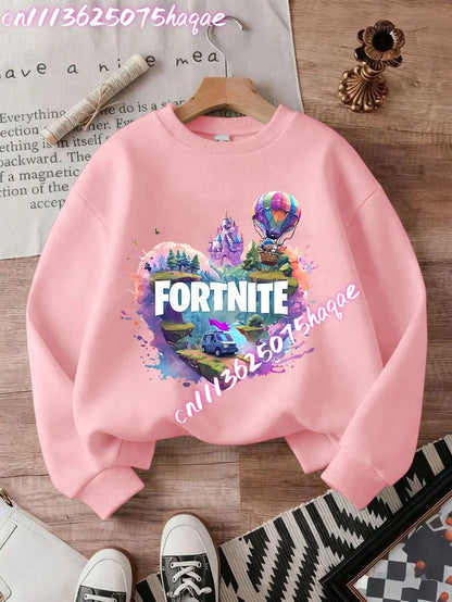 Fortnites Series Kinder-Sweatshirts, trendige Langarm-Pullover für Jungen und Mädchen, Herbst/Winter, Cartoon-Kinderkleidung, Geburtstagsgeschenke