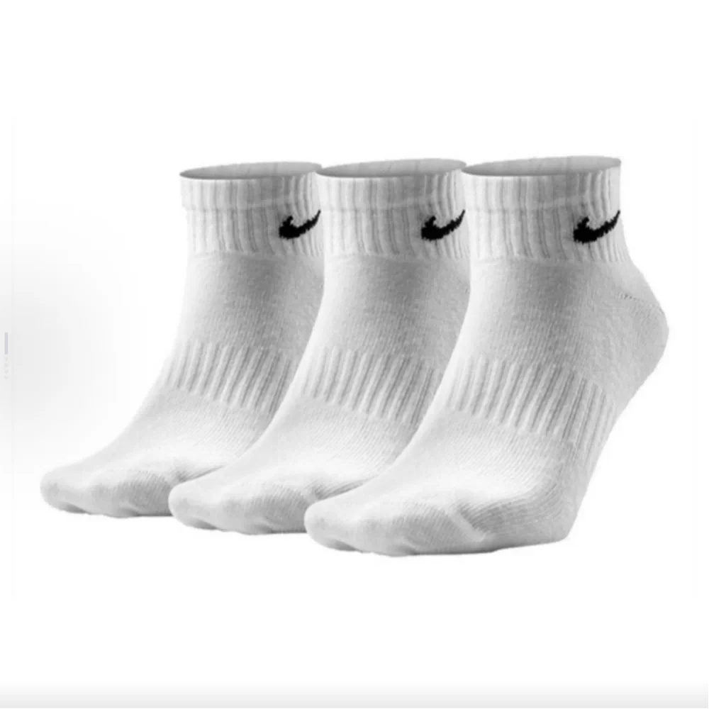 Nike Logo Athletic High-Top Socks Training Mid-Calf Socks Unisex Style Combo Pack White SX7676-100