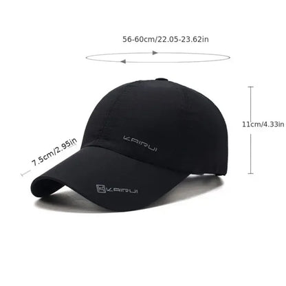 Solid Sports Baseball Cap, Sun Protection Quick Drying Snap Buckle Soft Top Casual Outdoor Dad Hat For Adults
