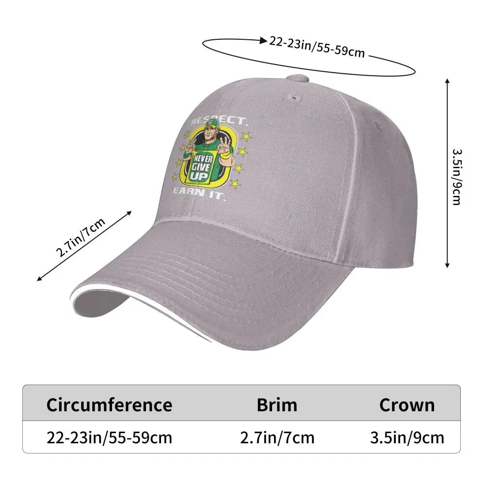 Yellow Wrestling Cena John White Custom Baseball Caps For Mens Unisex Male Beach Sunscreen Hat Snapback Cap