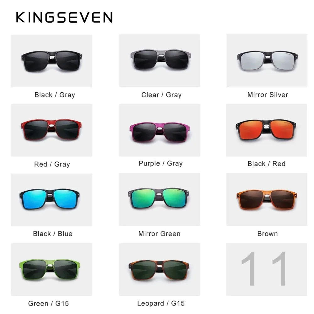KINGSEVEN Obdélníkové retro polarizované sluneční brýle TR90 pro ženy a muže, cyklistické, UV400, horolezecké, s ochranou proti oslnění, outdoorové sportovní brýle