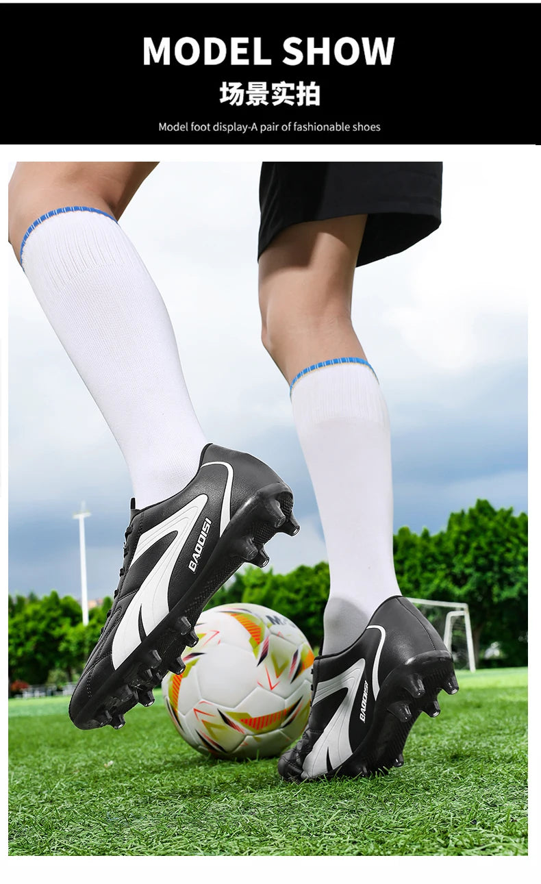 Chaussures de football professionnelles pour hommes – Baskets de football pour adultes – Futsal en salle – Ultralégères – Antidérapantes – Résistantes à l’usure – Bottes de sport