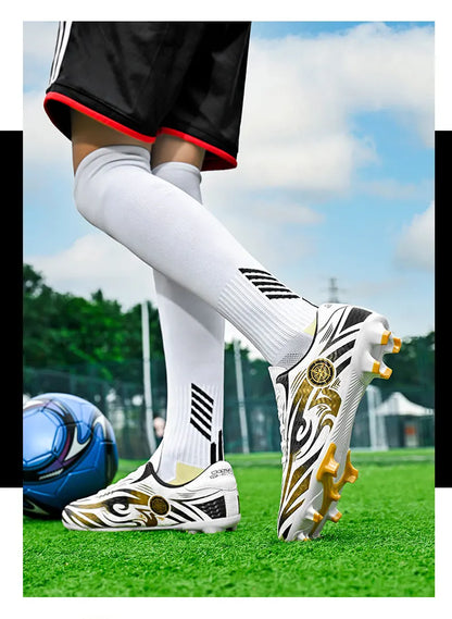 Original Soccer Cleats Man Training Shoes Outdoor Non-slip Children's Football Shoes Long Spikes Men's Futsal Shoes Size 32-45