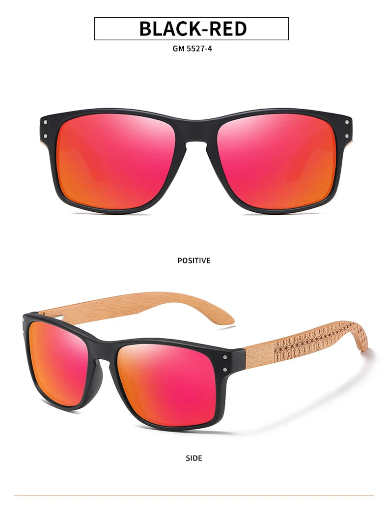 XSW Brand Design Bukové dřevo Ručně vyráběné sluneční brýle Pánské polarizované brýle Outdoorové sluneční brýle pro řízení Zesílený pant 5527